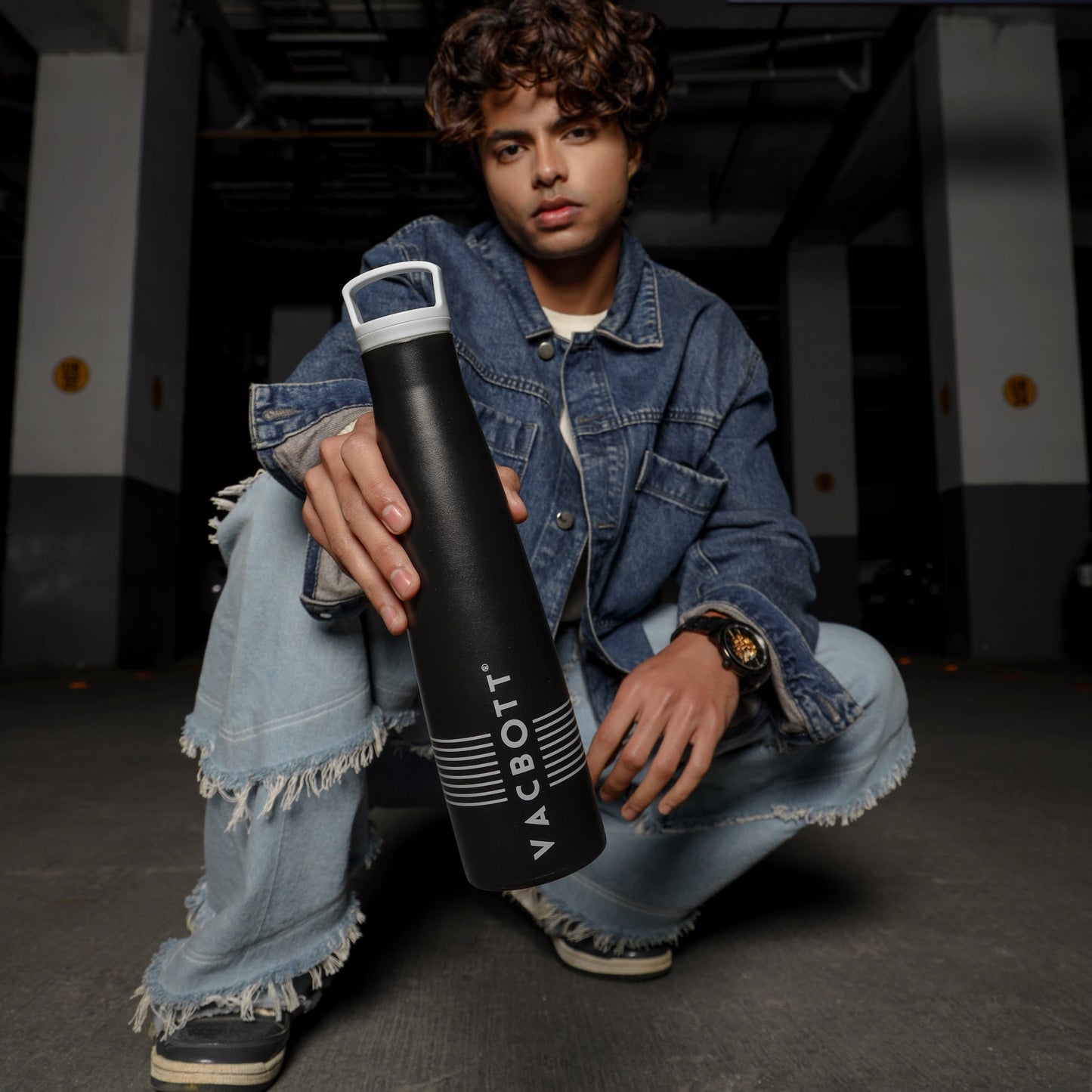Vacbott Sleeko Vacuum Insulated Double Walled Water Bottle 18 Hrs Hot & 24 Hrs Cold Stainless Steel Flask, BIS Certified, 650ml