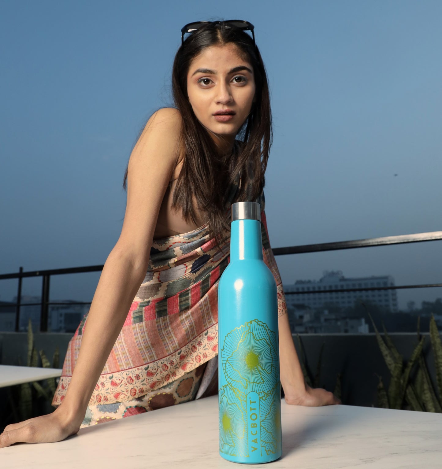 Vacbott IVY Wine Gold Vacuum Insulated Double Walled Water Bottle 18 Hrs Hot & 24 Hrs Cold Stainless Steel Flask, BIS Certified, 760/1000ml