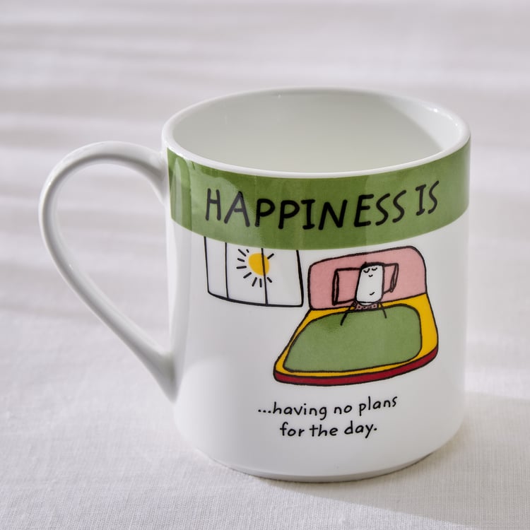 Happiness Having No Plans Ceramic Coffee/ Milk Mug 300ml 1 Piece