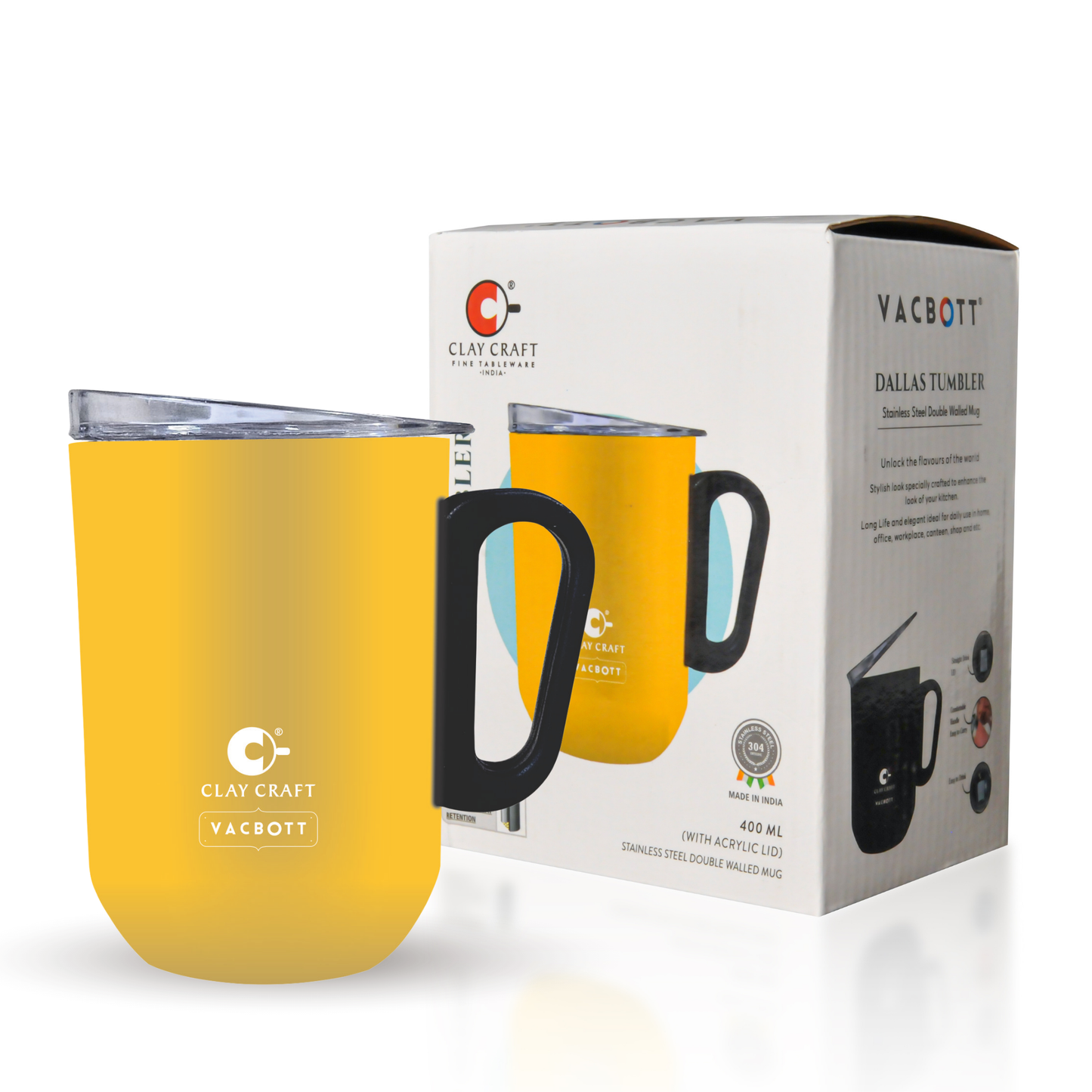 Vacbott Dallas Stainless Steel Double Walled Travel Mug