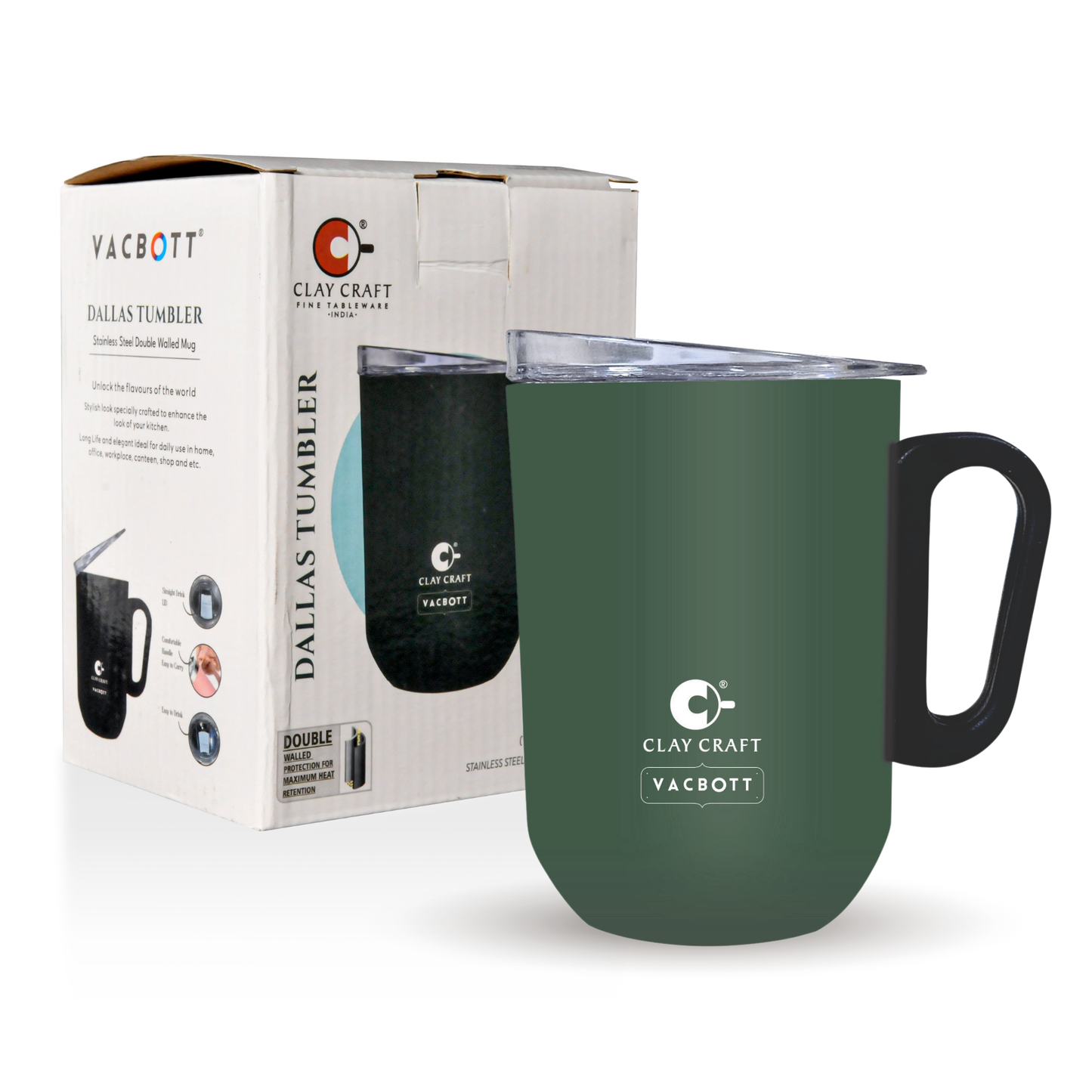 Vacbott Dallas Stainless Steel Double Walled Travel Mug