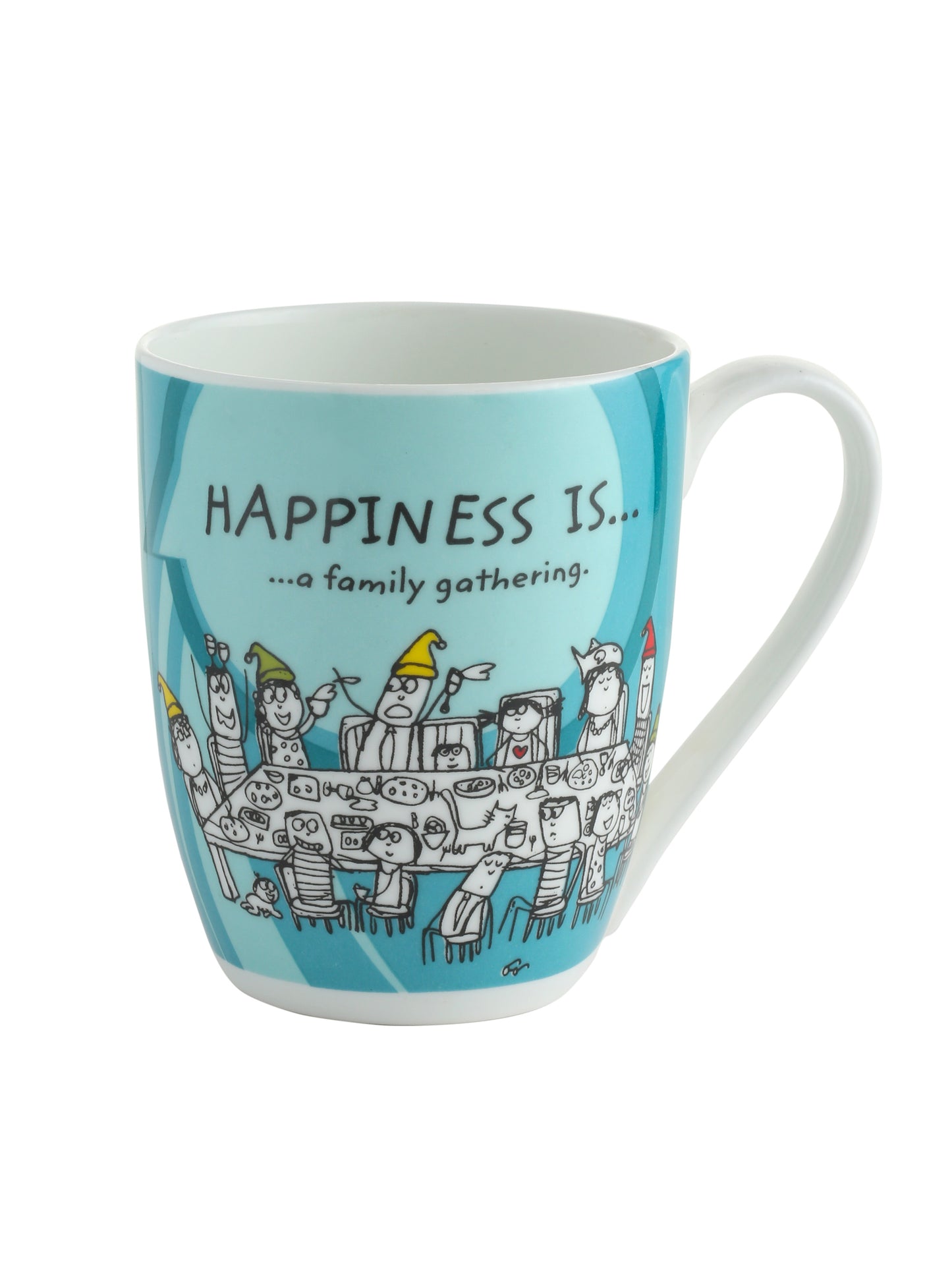Happiness Is... Oxford Big Coffee & Milk Mug 310ml, Set of 4