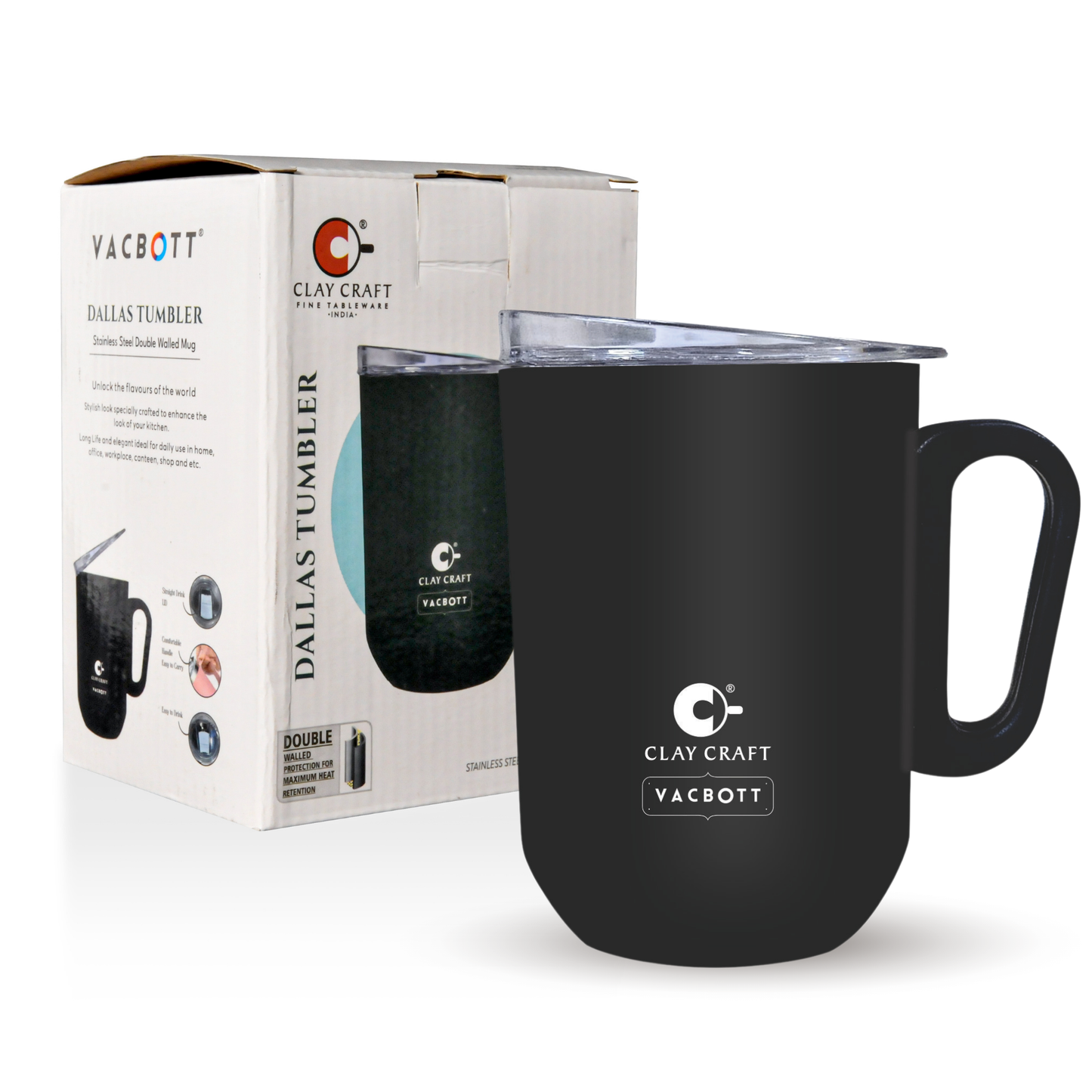 Vacbott Dallas Stainless Steel Double Walled Travel Mug