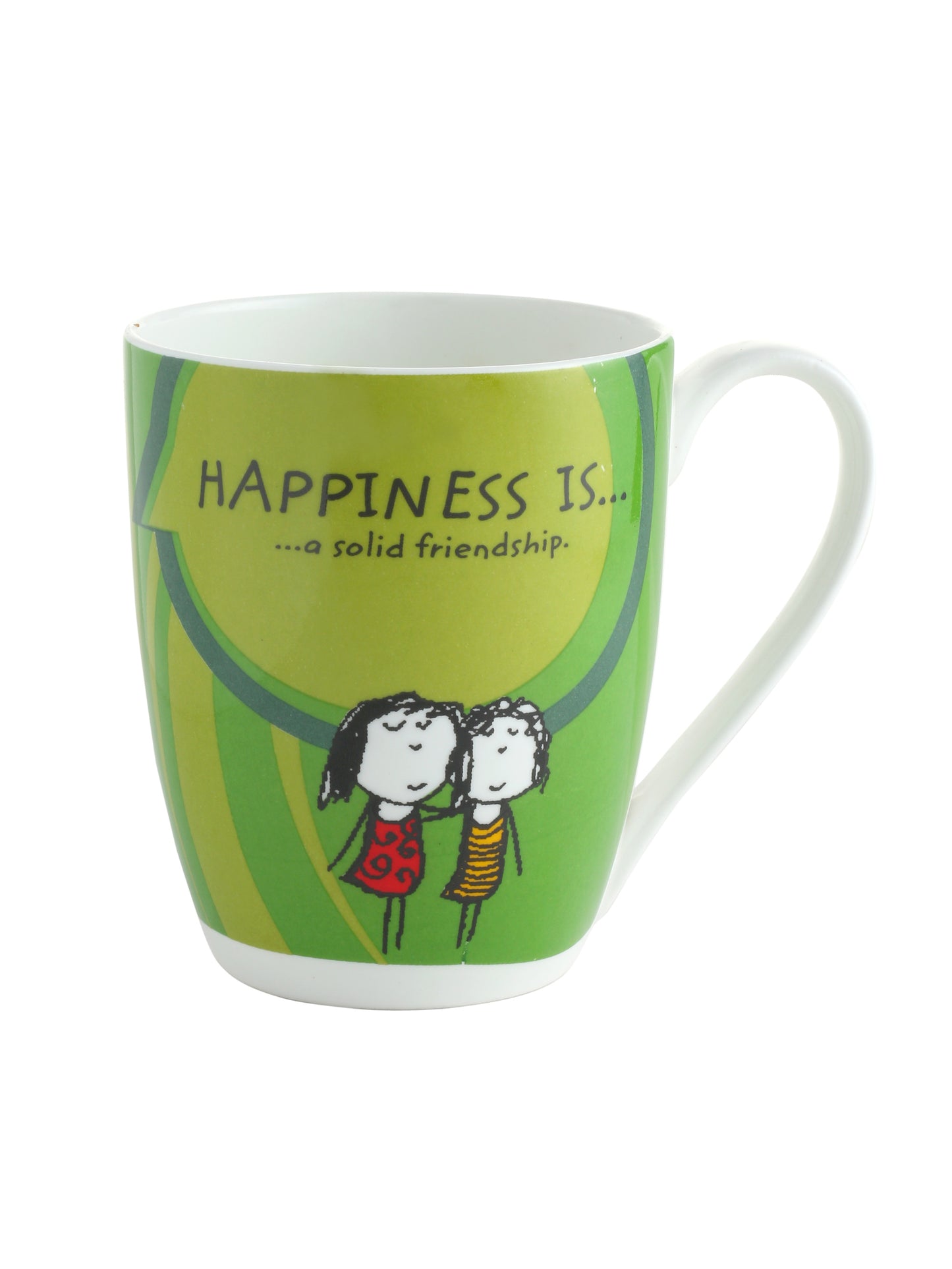 Happiness Is... Oxford Big Coffee & Milk Mug 310ml, Set of 4