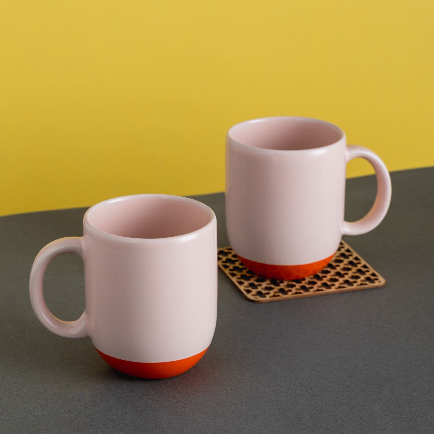 Paco Pebble Pacha Coffee/Milk Mug | Set of 2 (250ml Each, Pink, DT1)