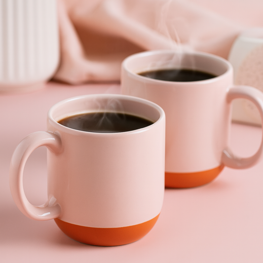 Paco Pebble Pacha Coffee/Milk Mug | Set of 2 (250ml Each, Pink, DT1)