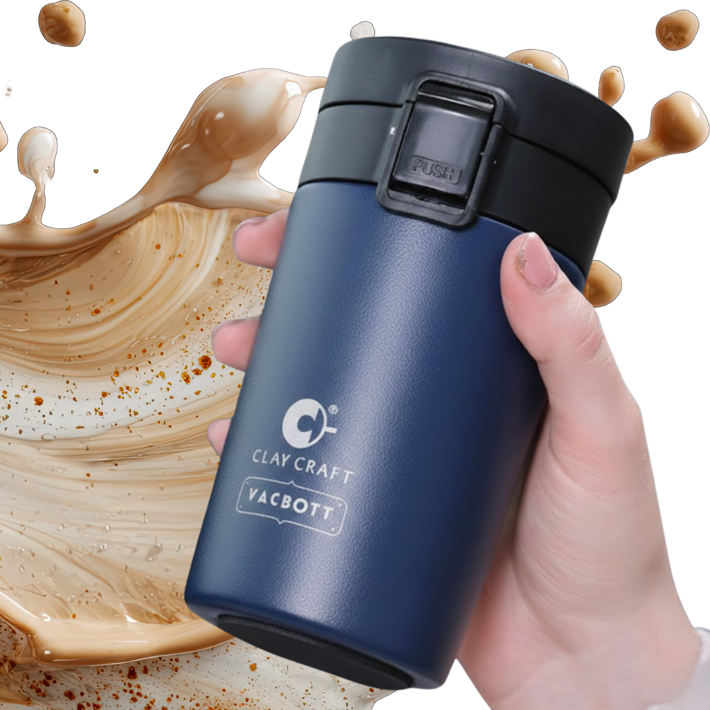 Vacbott Vacuum Caferoma Tumbler Double Walled 18 Hours Hot & 24 Hours Cold  Water Bottle Vacuum Insulated Hot & Cold Flask Mug 280 ml