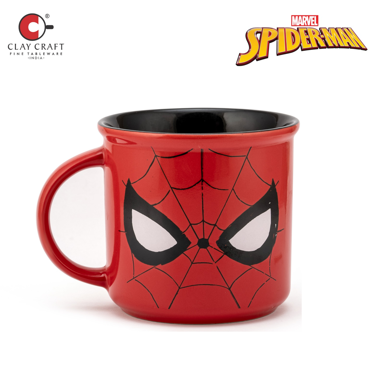 Marvel Spider-Man Pebble Ceramic Coffee & Milk Mug, Red & Black, 400ml