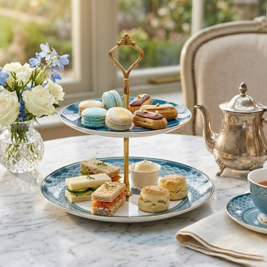 India Circus Oceanic Opulence Two Tier Cake Stand, 1 piece