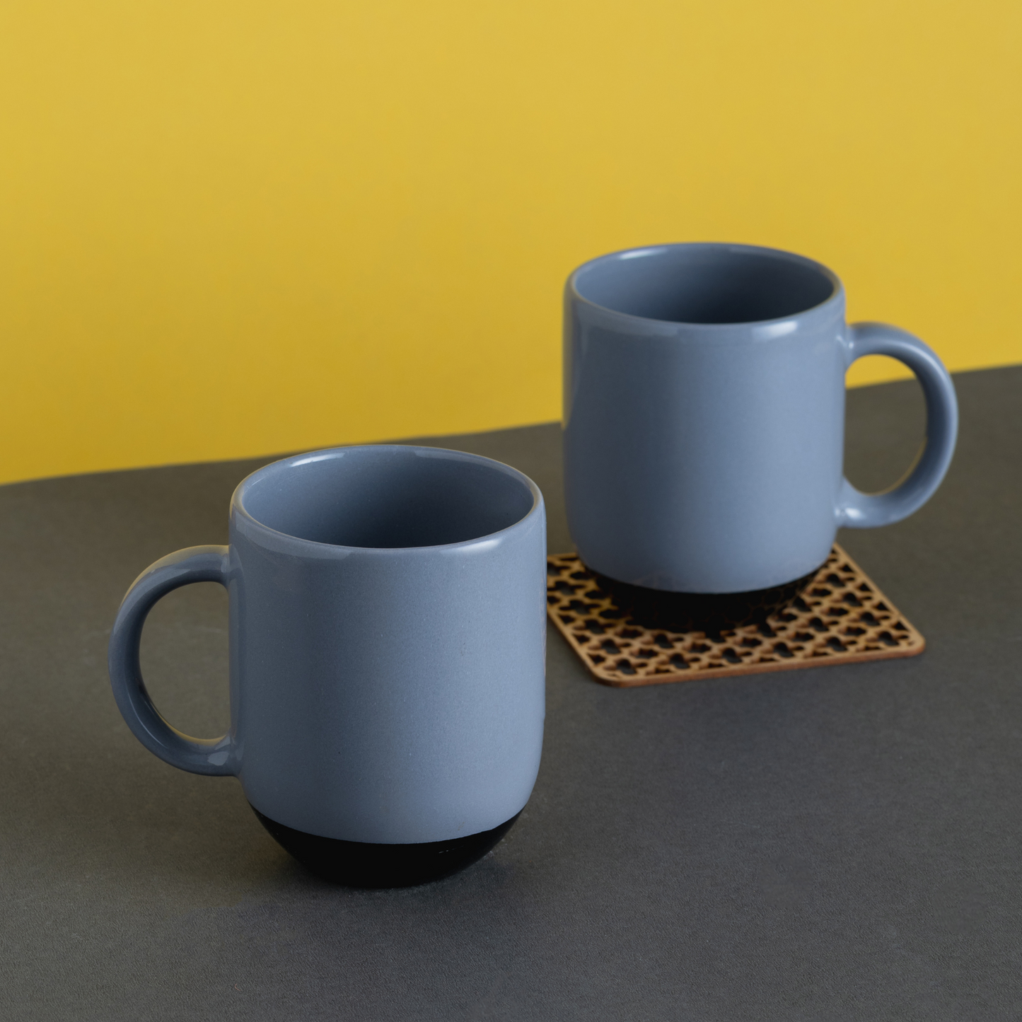 Paco Pebble Pacha Coffee/Milk Mug | Set of 2 (250ml Each, Grey, DT3)