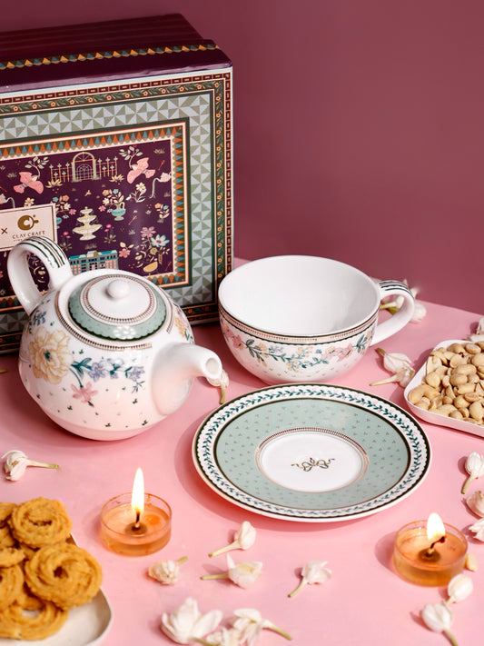Magique by The Wishing Chair x Clay Craft, Emerald Ribbon – Tea for One Set