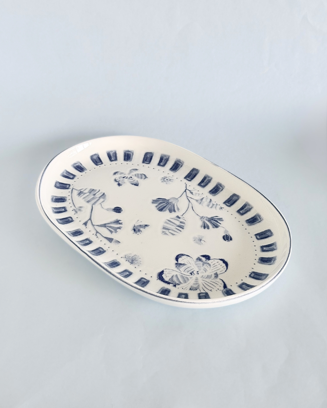 Magique By The Wishing Chair X Clay Craft, Blue Orchard Textures Charlie 25 Cm Platter & Bowl Set