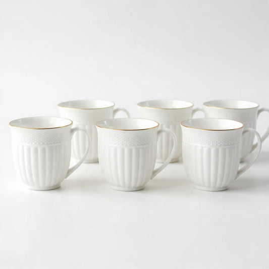 Clay Craft Esha Impression 1101 Goldline Coffee & Tea Mugs Set of 6