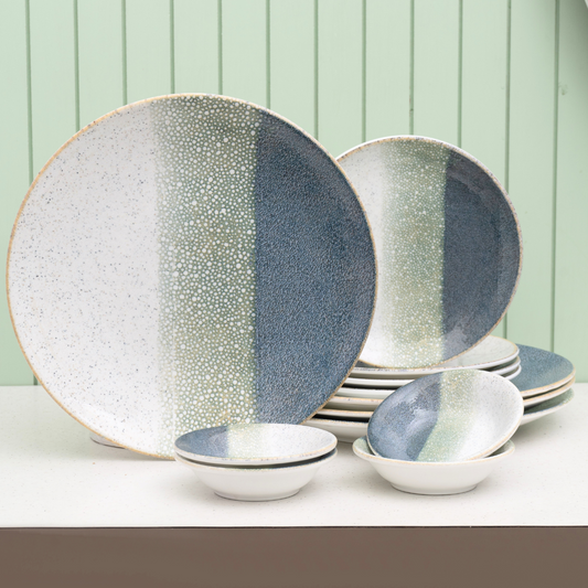 Textures Coral Porcelain Dinner Set- 12 piece, For Family of 4