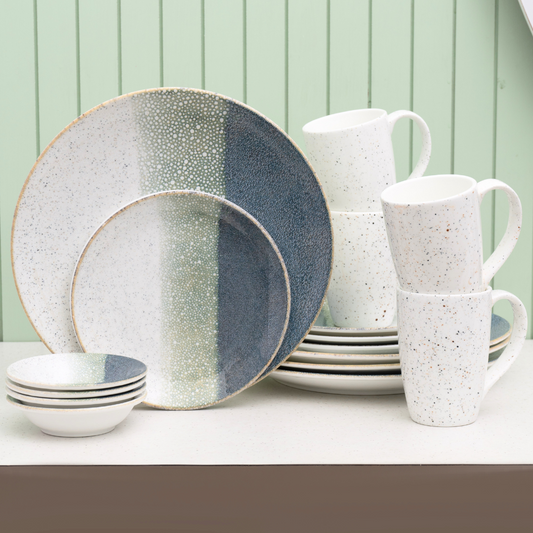 Textures Coral Porcelain Dinner Set- 16 pieces, For Family of 4