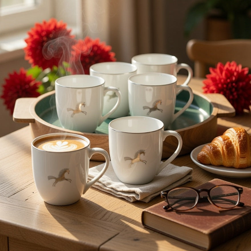 JCPL Oscar Clark Chetak Tea & Coffee Mugs, Set of 6