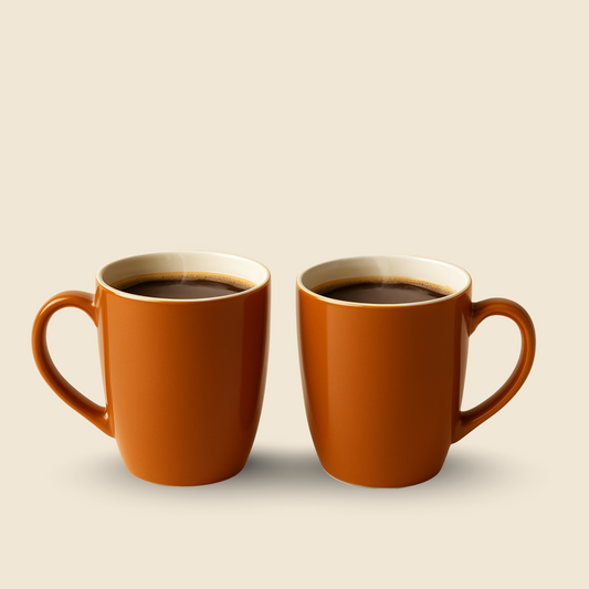 Oxford Pebble Pacha Coffee/Milk Mug – Fine Ceramic | Set of 2 (340ml Each, Brown DT4)