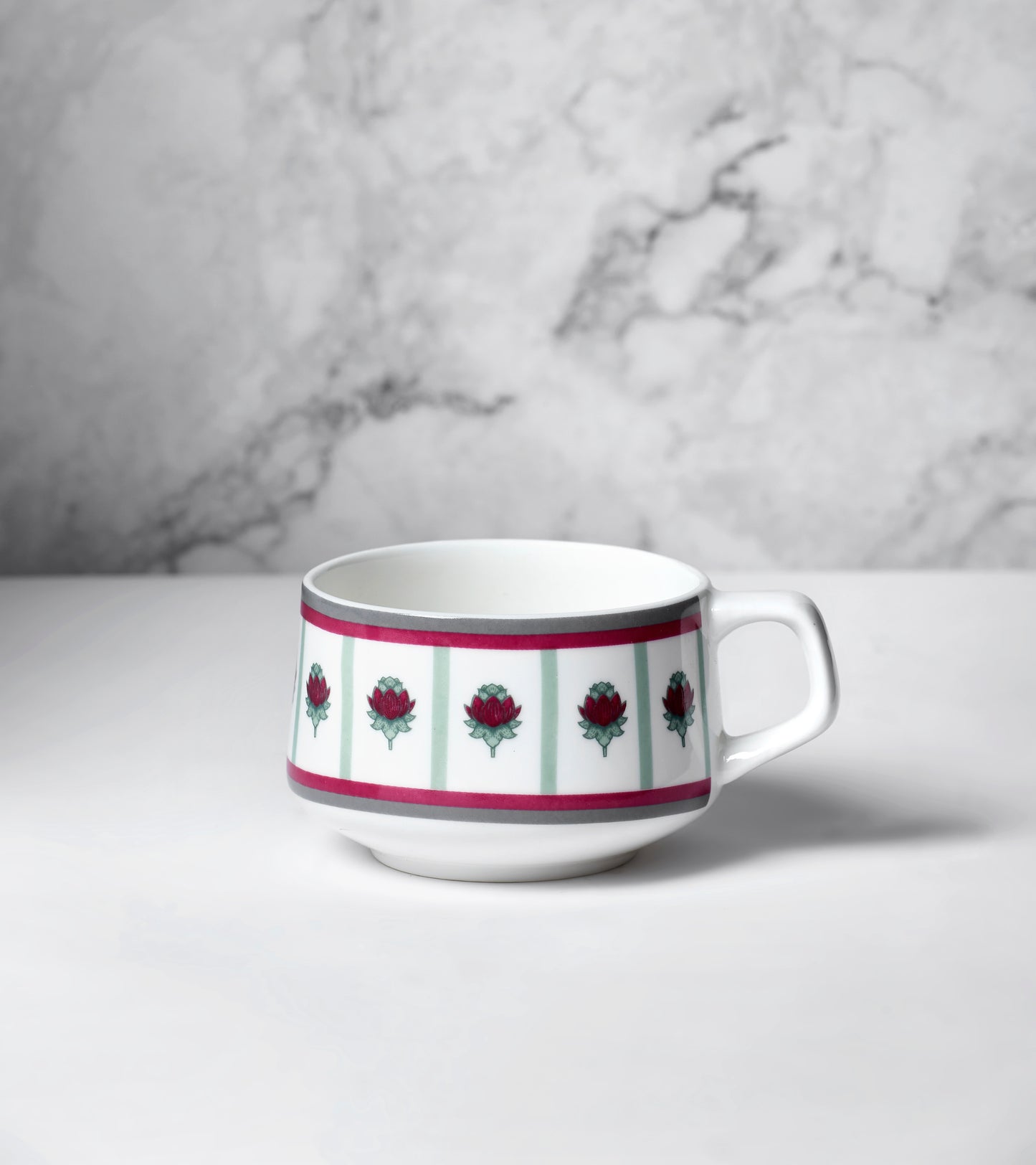 India Circus Sage Luxe Cup and Saucer Set of 12