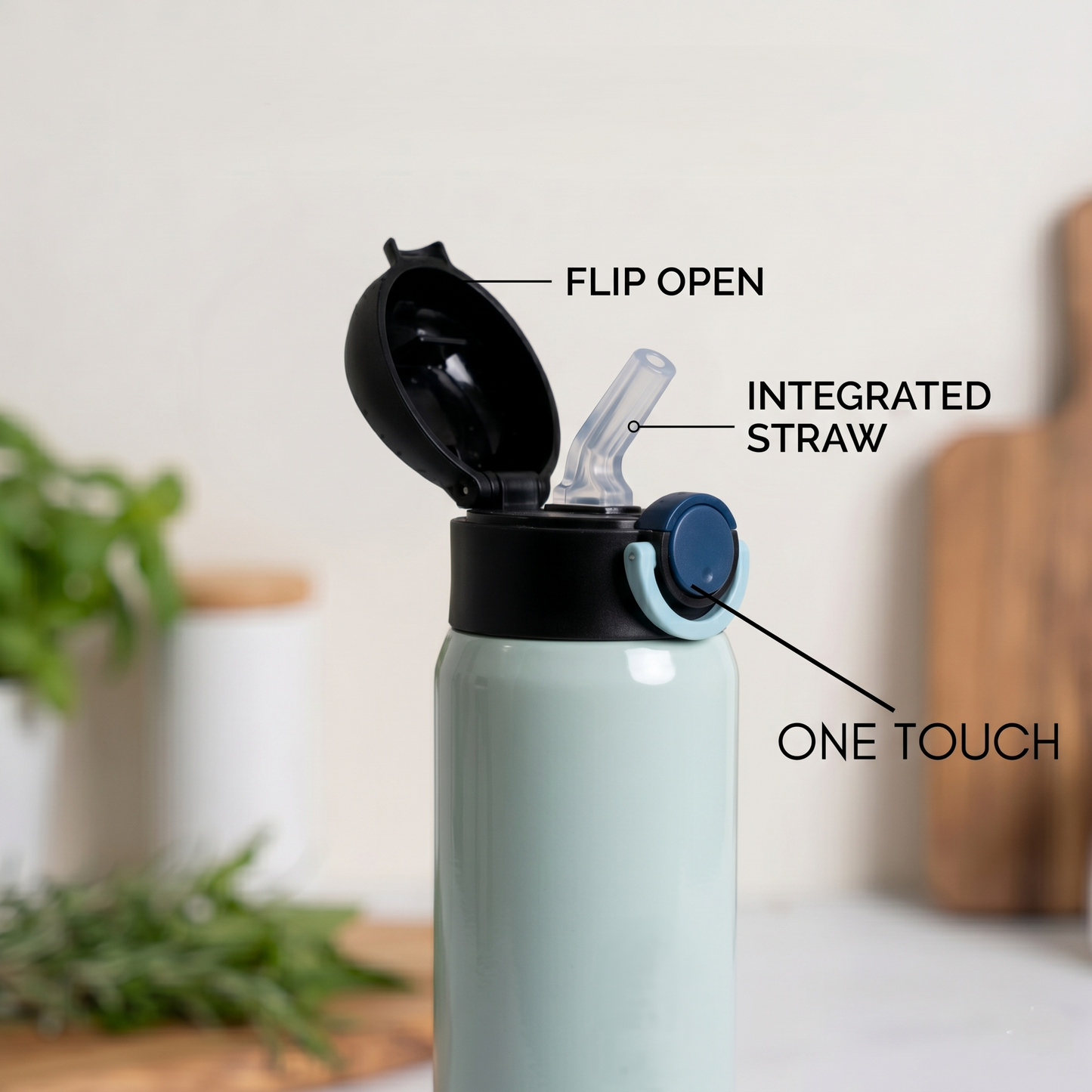 Vacbott Sonic Pro One-Touch Lid Vacuum Insulated Double Walled Water Bottle 18 Hrs Hot & 24 Hrs Cold Stainless Steel Flask, BIS Certified, 500ml