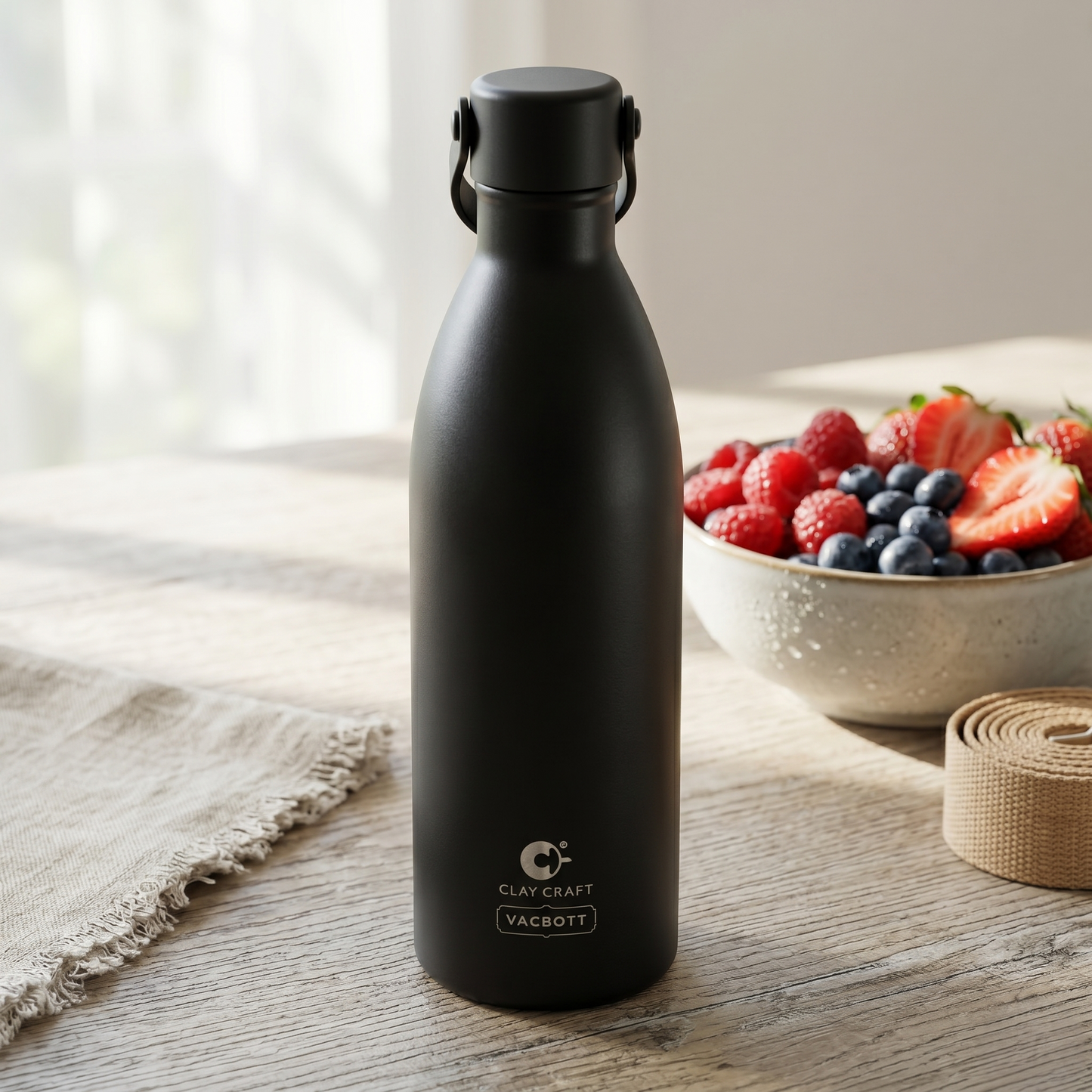 Vacbott Meko Neon Vacuum Insulated Double Walled Water Bottle 18 Hrs Hot & 24 Hrs Cold Stainless Steel Flask, BIS Certified, 680ml