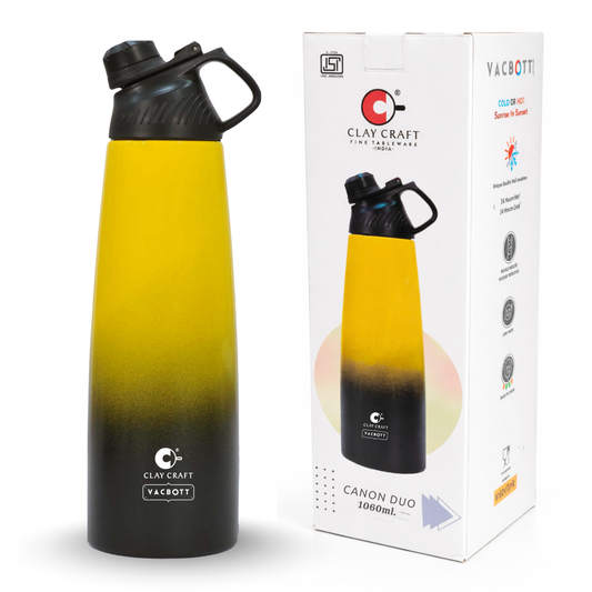 Vacbott Vacuum Bottle, Canon Duo Double Walled 24 Hours Cold and 18 Hours Hot Water Bottle, 1060ml
