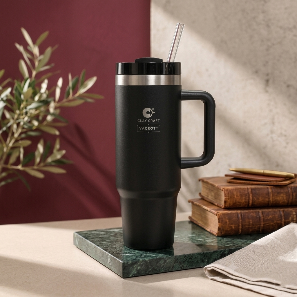 Vacbott Vacuum EverSip® Chrome Tumbler 900 ml for Adults for Office & Gym