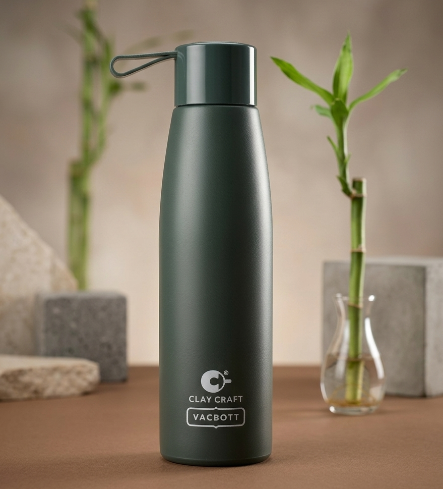 Vacbott Vacuum Bottle, Alpha 18 Hours Hot & 24 Hours Cold  Water Bottle Vacuum Insulated Hot & Cold Flask, Black Velvet. BIS Certified