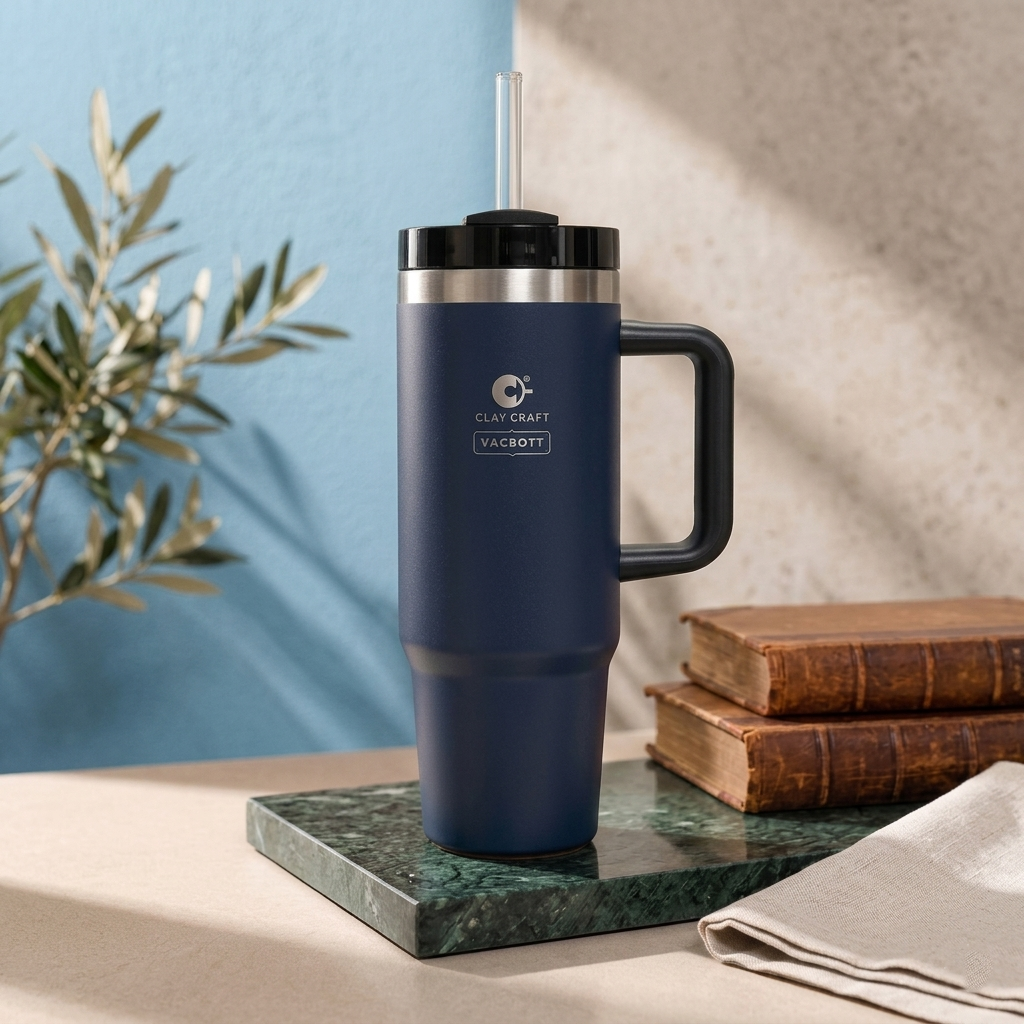 Vacbott Vacuum EverSip® Chrome Tumbler 900 ml for Adults for Office & Gym