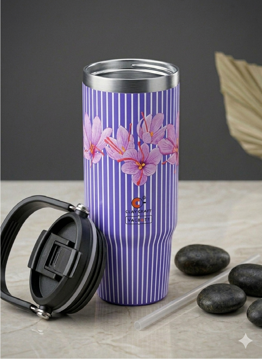 Vacbott Vacuum EverSip® Vintage Tumbler with Top Lid Handle 900 ml for Adults with Dual Flip Opening Sip-Swig Leakproof Lid for Office & Gym