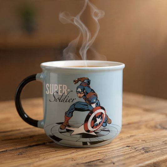 Disney Marvel Avengers "Assemble Since 1963" Pebble Mug – Dual-Side Cartoon Print Ceramic Coffee & Milk Cup (1 Piece)