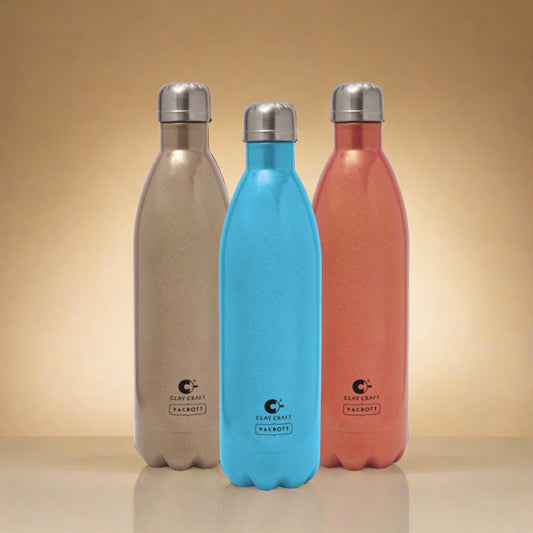 Vacbott Vaccum Bottle, Stark Sparkle Double Walled 24 Hours Hot and Cold Water Bottle, BIS Certified