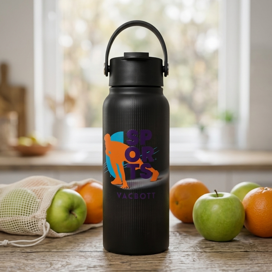 Vacbott Vacuum Bottle, Vivid Phantom Printed Double Walled 18 Hours Hot & 24 Hours Cold  Water Bottle Vacuum Insulated Hot & Cold Flask Water Bottle, 700ml