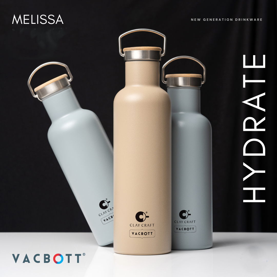 Vacbott Melissa Vacuum Insulated Double Walled Water Bottle 18 Hrs Hot & 24 Hrs Cold Stainless Steel Flask, BIS Certified, 700ml