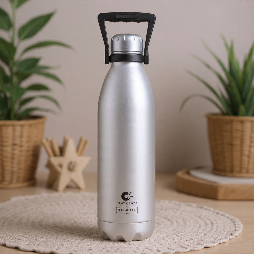 Vacbott Stark Vacuum Insulated Double Walled Water Bottle 18 Hrs Hot & 24 Hrs Cold Stainless Steel Flask, BIS Certified, 1500/1800ml