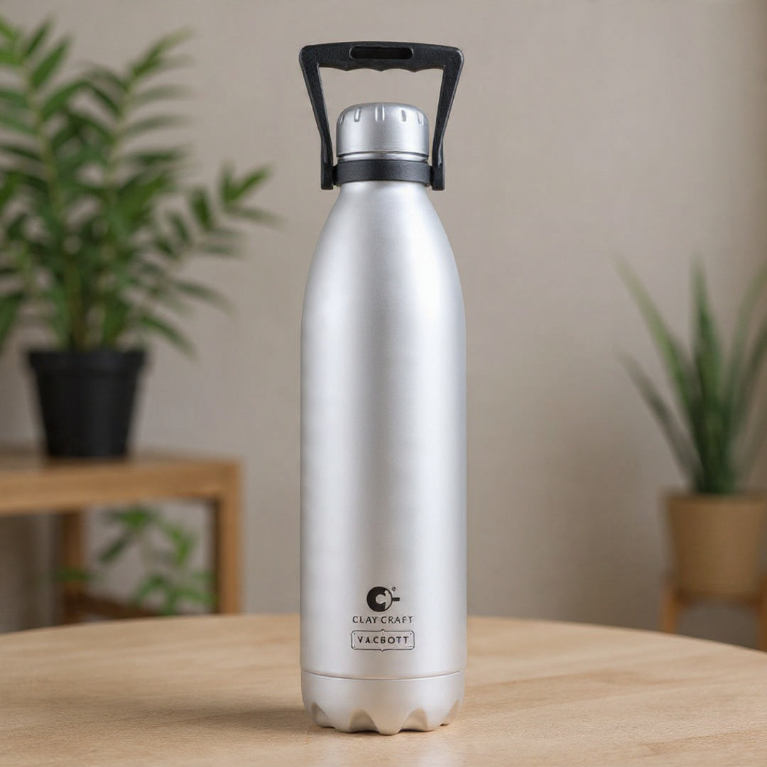 Vacbott Stark Vacuum Insulated Double Walled Water Bottle 18 Hrs Hot & 24 Hrs Cold Stainless Steel Flask, BIS Certified, 1500/1800ml