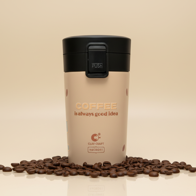 Vacbott Vacuum Insulated Caferoma Printed Tumbler Double Walled Hot 18 Hours and 24 Hours Cold Mug, 280 ml