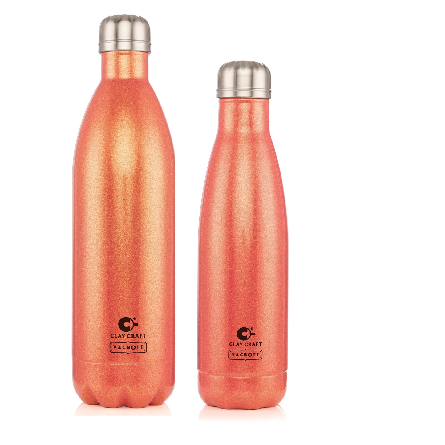 Vacbott Fiesta Vacuum Insulated Double Walled Combo Water Bottle 18 Hrs Hot & 24 Hrs Cold Stainless Steel Flask, BIS Certified, Set of 2, 500/1000ml