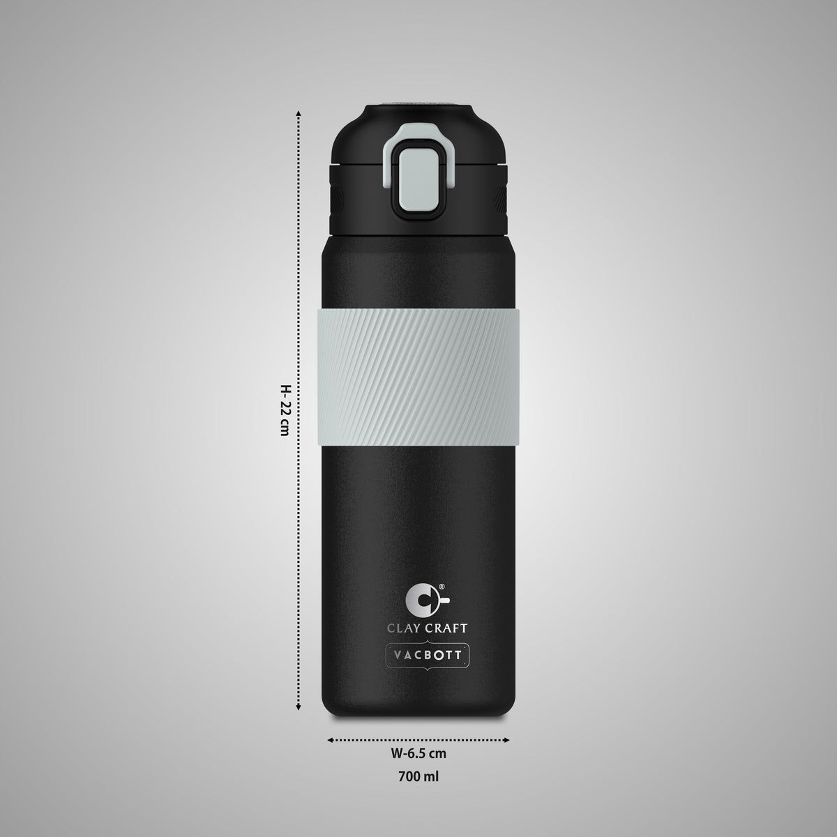 Vacbott Amber Vacuum Insulated Double Walled Water Bottle 18 Hrs Hot & 24 Hrs Cold Stainless Steel Flask, BIS Certified, 700ml