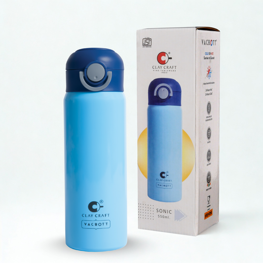 Vacbott Vacuum Bottle Sonic Pro One-Touch Lid | 24-Hour Hot & Cold 550ml| BIS Certified