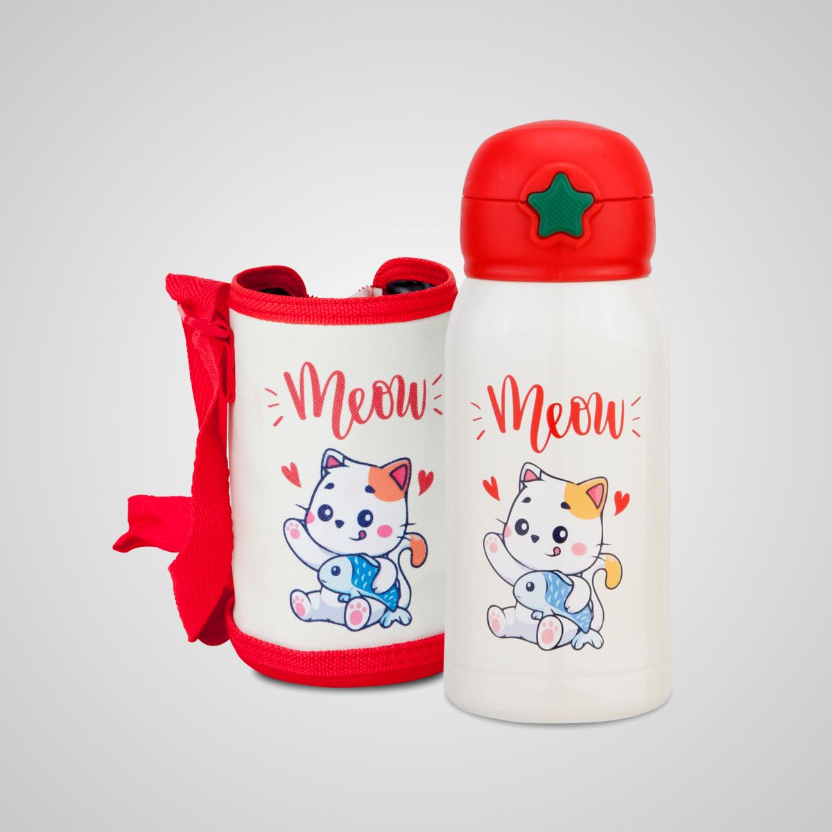 Vacbott Vaccum Bottle, Kids Double Walled 24 Hours Hot and Cold Water Bottle, 550ml