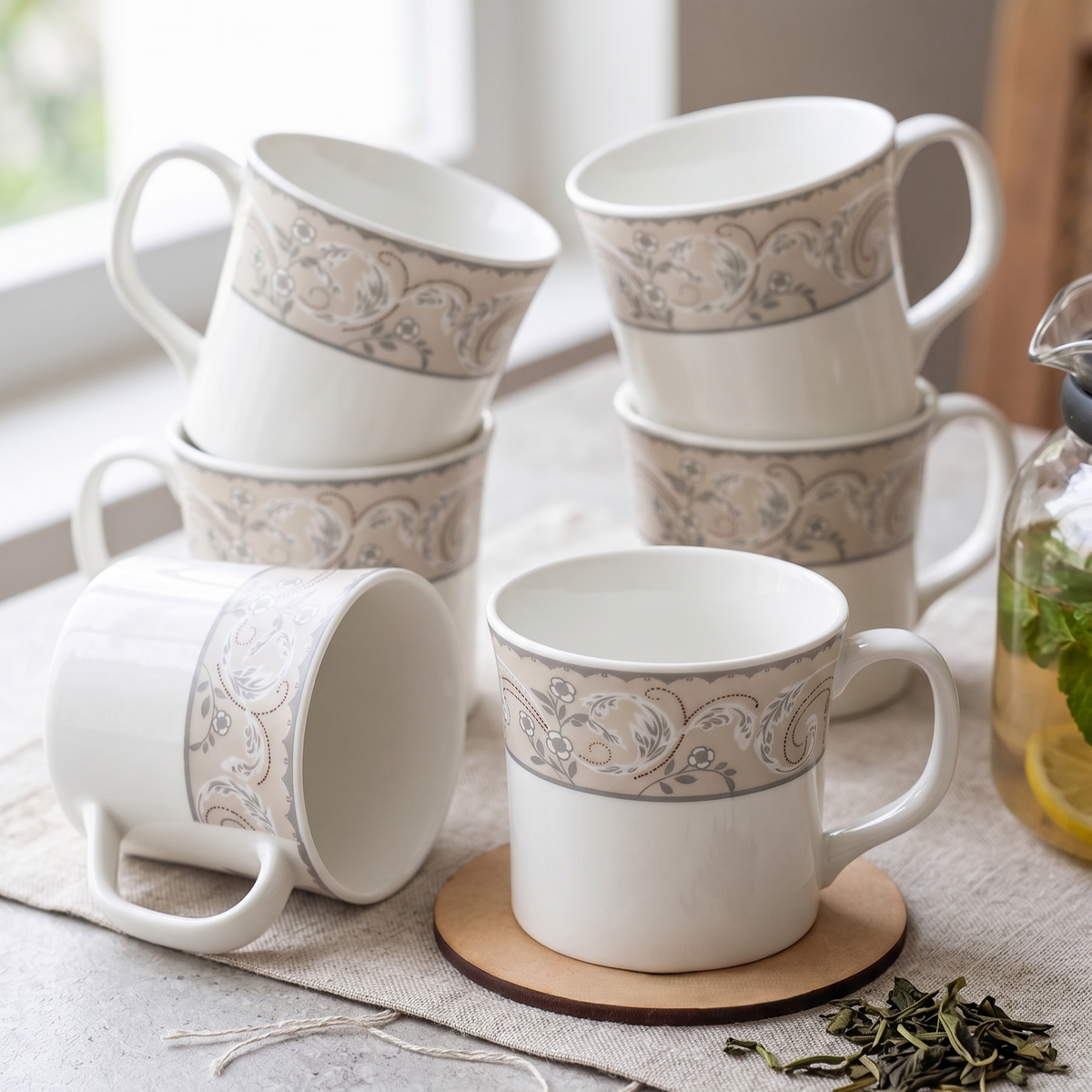 Liza Super Coffee & Tea Mugs, 150ml, Set of 6 (S301)