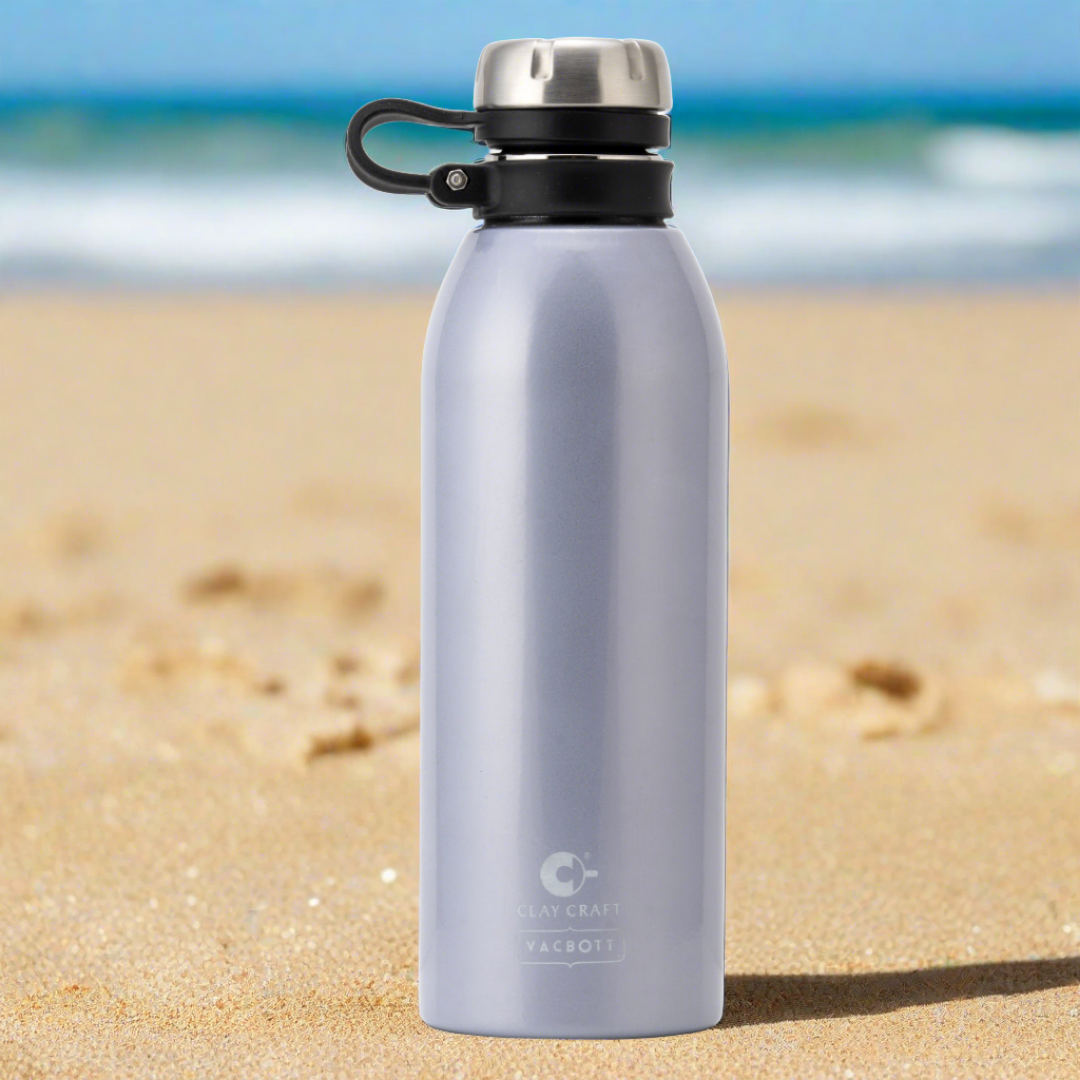 Vacbott Vaccum Bottle, Charlie Coral Double Walled 24 Hours Hot and Cold Water Bottle, BIS Certified, 900ml