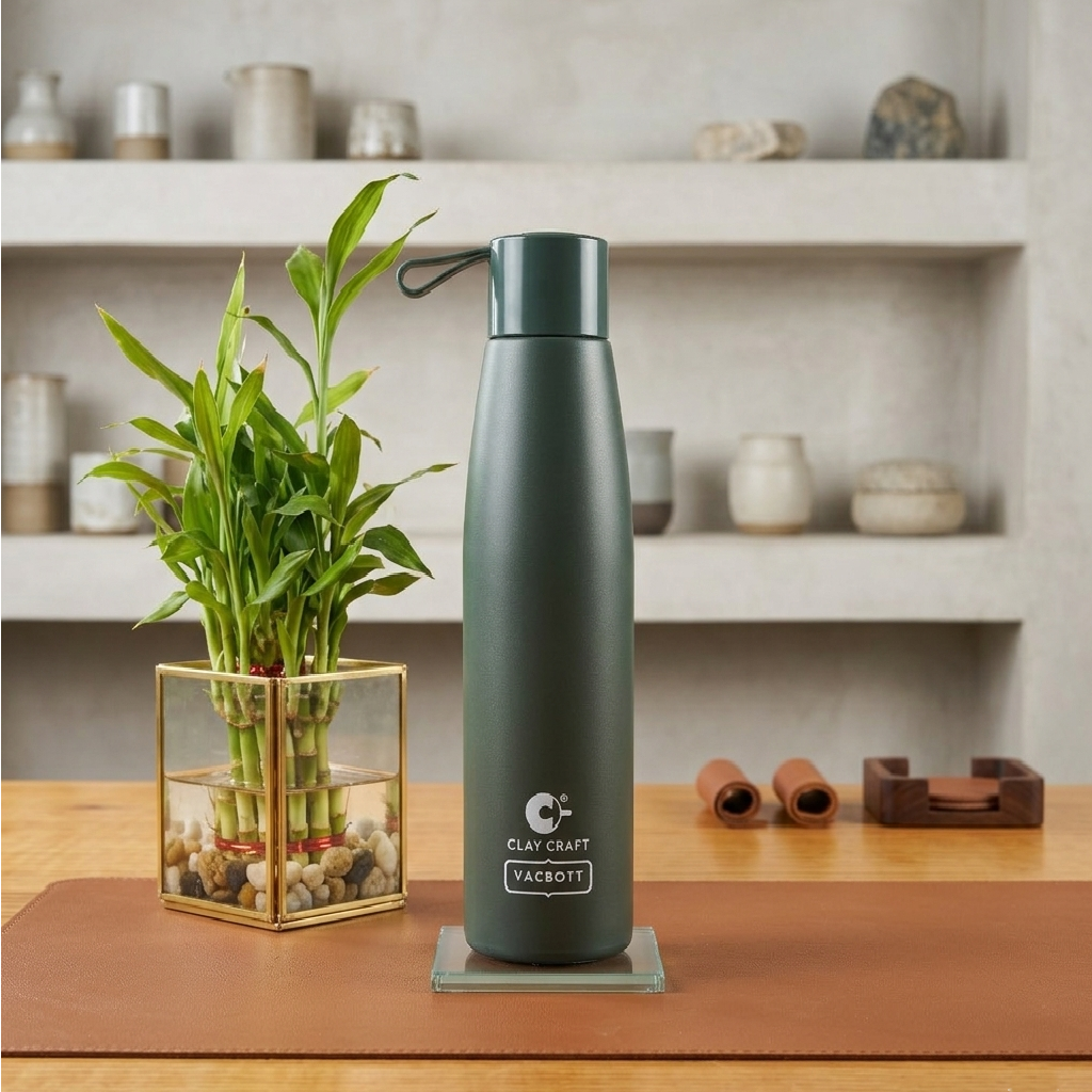 Vacbott Vacuum Bottle, Alpha 18 Hours Hot & 24 Hours Cold  Water Bottle Vacuum Insulated Hot & Cold Flask, Black Velvet. BIS Certified