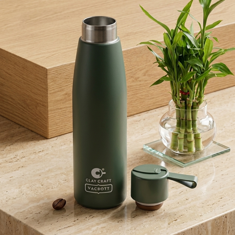 Vacbott Vacuum Bottle, Alpha 18 Hours Hot & 24 Hours Cold  Water Bottle Vacuum Insulated Hot & Cold Flask, Black Velvet. BIS Certified