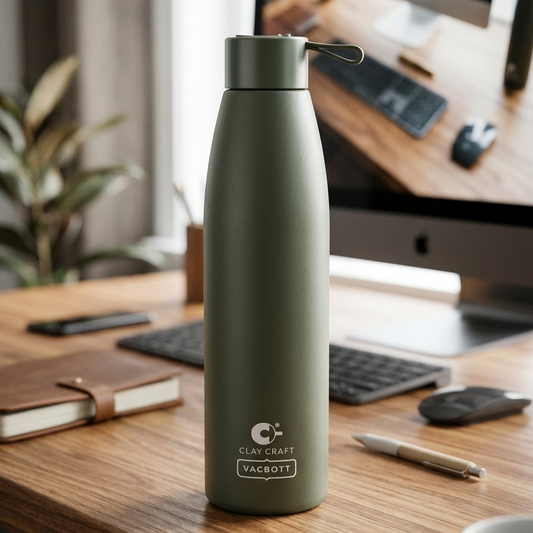 Vacbott Vacuum Bottle, Alpha 18 Hours Hot & 24 Hours Cold  Water Bottle Vacuum Insulated Hot & Cold Flask, Black Velvet. BIS Certified
