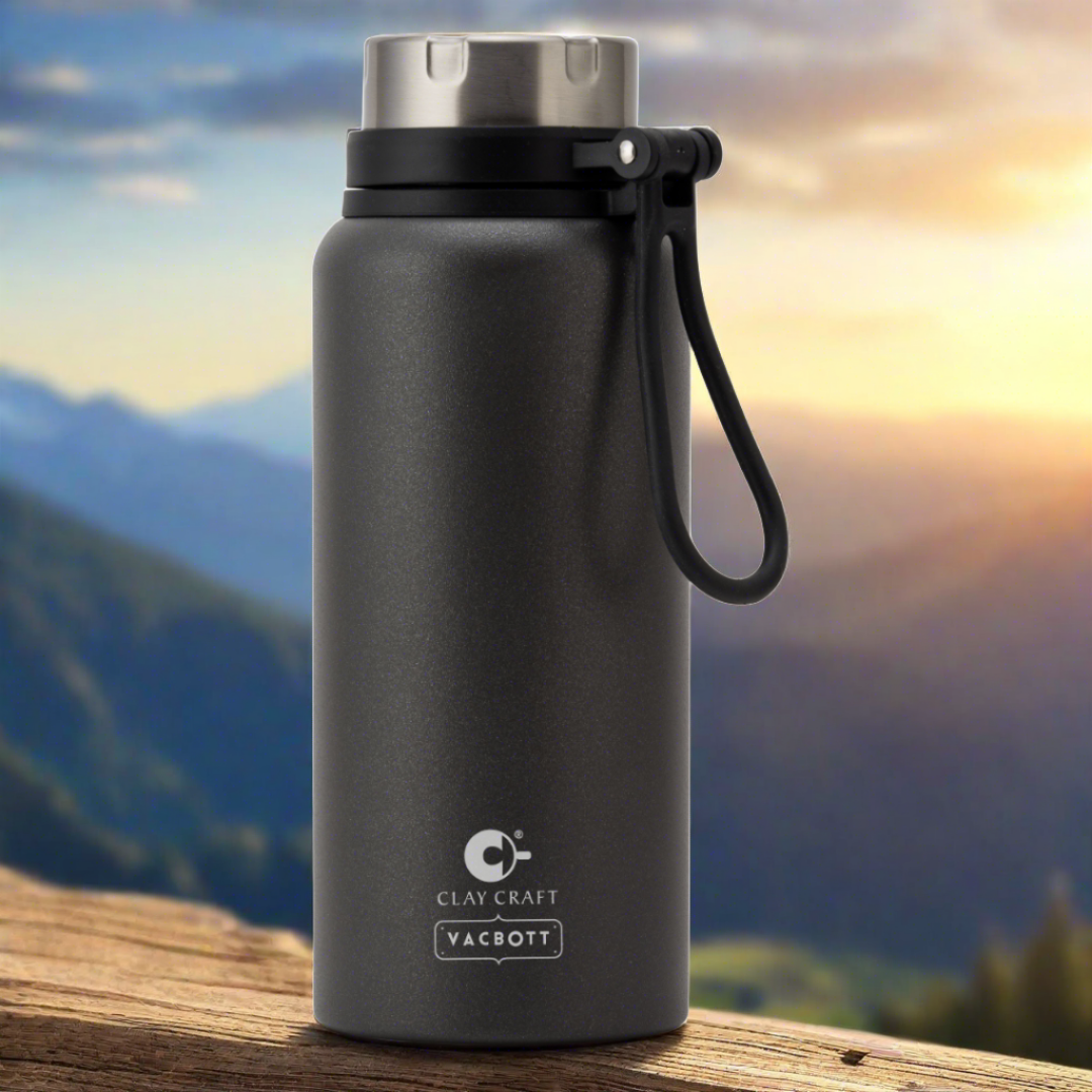 Vacbott Vaccum Bottle, Topaz Uno Double Walled 24 Hours Hot and Cold Water Bottle, BIS Certified, 900ml