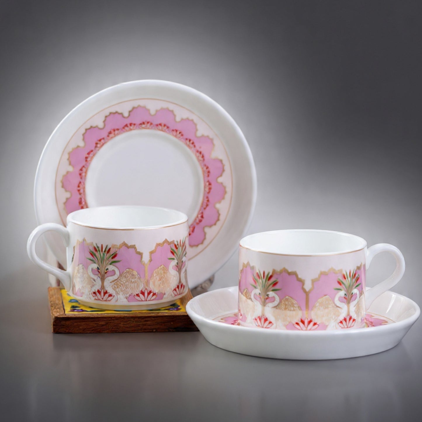 Clay Craft Rio Cup & Saucer, 135 ml, Set of 12 (6 Cups + 6 Saucers) (1207)