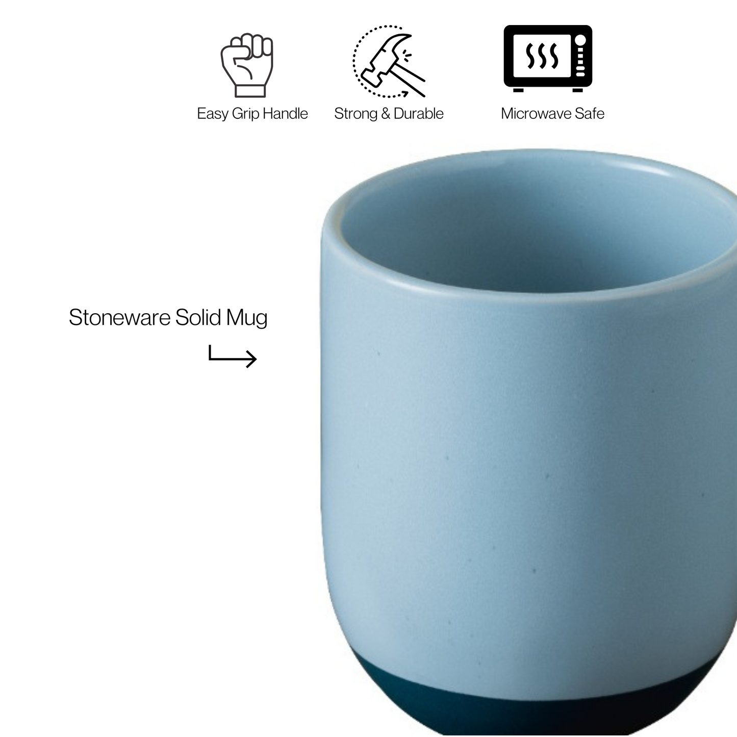 Paco Pebble Pacha Coffee/Milk Mug | Set of 2 (250ml Each, Blue, DT2)