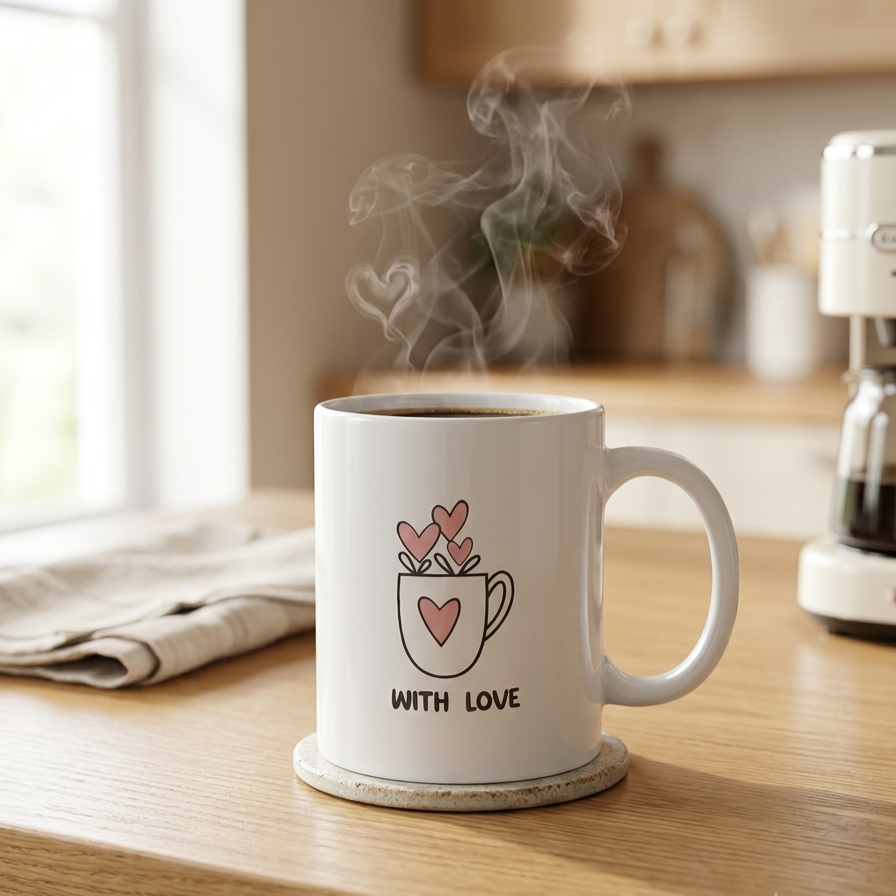 Swing Pebble Ceramic Coffee & Milk Mug with Printed Quotes, 350ml, (PB382)