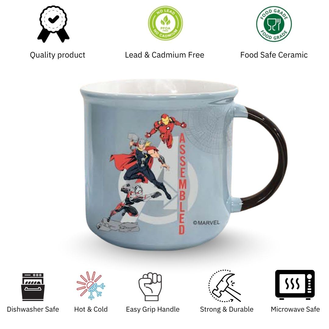 Disney Avengers Super-Soldier Double-Sided Cartoon Print Pebble Coffee Mug – Premium Ceramic Milk Mug for Marvel Fans
